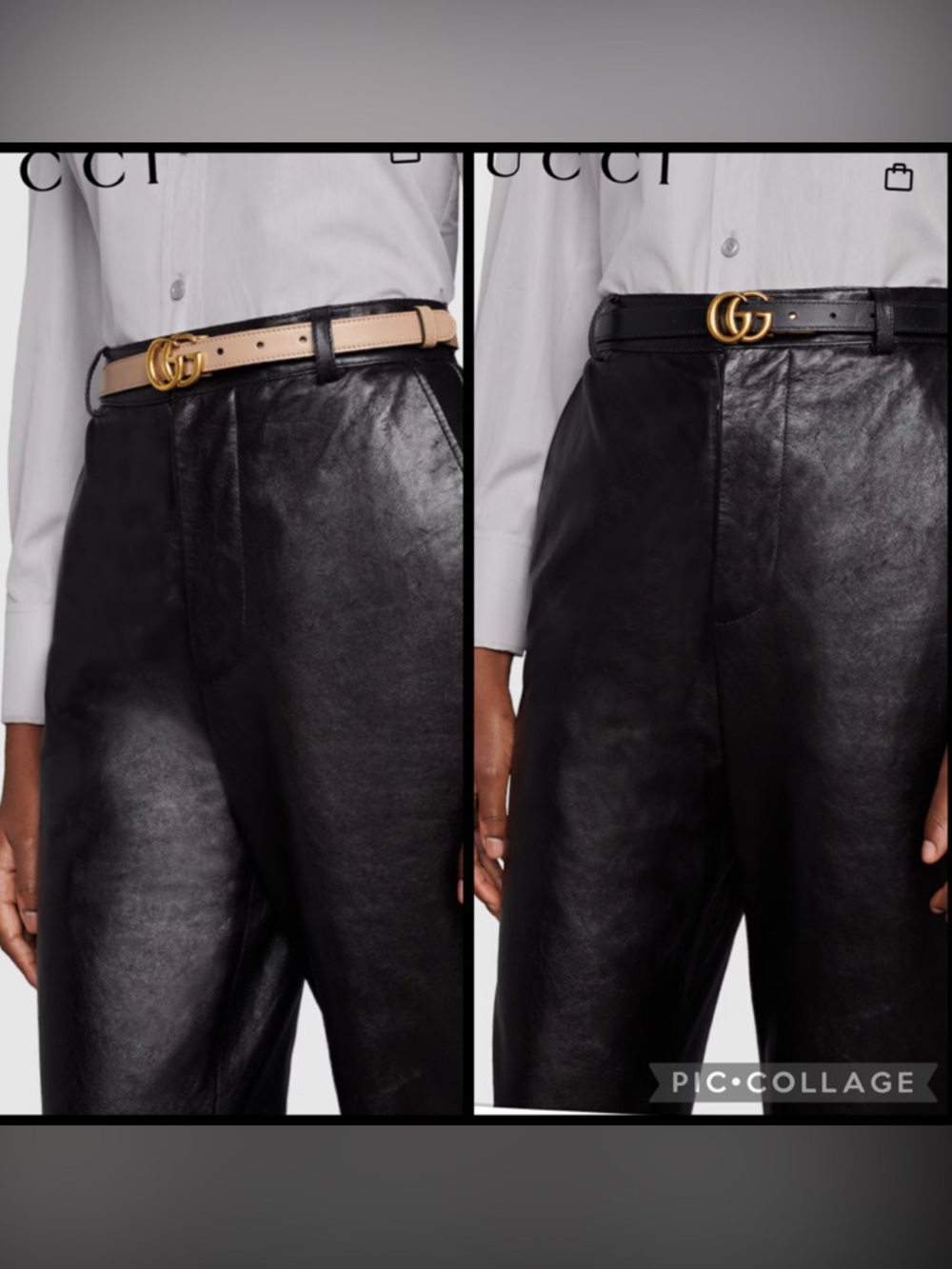 Authentic Gucci GG Marmont Reversible Thin Leather Belt, Black/Pink 90 - Picture 3 of 14